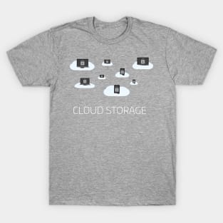 Cloud storage illustration. computers on clouds T-Shirt